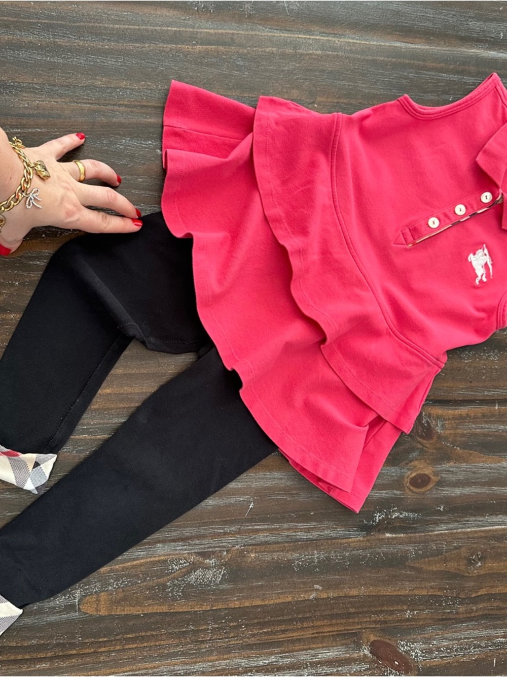 Authentic Burberry Girls Polo Dress Outfit 4-5Y + Free Nova Check Leggings